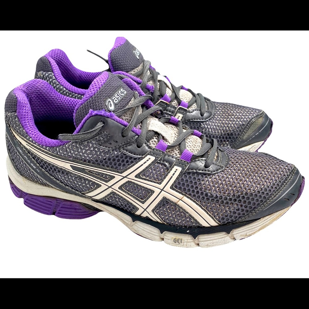 ASICS GEL-PULSE 4 Purple Marathon Running Trainers T290N Shoes Women's sz 8.5